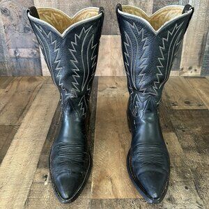 Nocona Vintage Black Western Cowboy Boots Mens 13 A